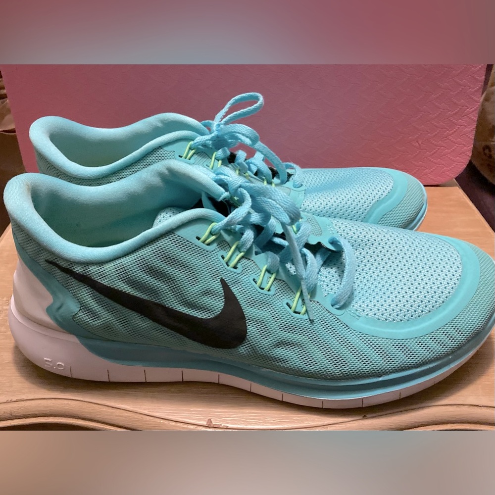 Nike Womens Free 5.0 Blue Running Shoes Sneakers SZ 11
